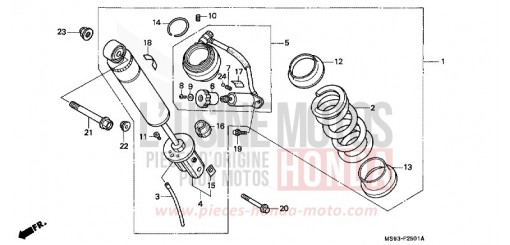 KISSEN, HINTEN (NTV600K/M/650K/L/M/P) NTV650P de 1993